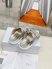Okify Dior Dioract Slide Silver Sandals EU35-42 - 3