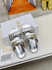 Okify Dior Dioract Slide Silver Sandals EU35-42 - 6