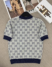 Okify Gucci Jacquard Top In Dark Blue And Gray SML  - 3