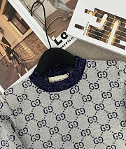 Okify Gucci Jacquard Top In Dark Blue And Gray SML  - 4