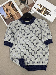 Okify Gucci Jacquard Top In Dark Blue And Gray SML  - 5