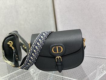 Okify Dior Large Bobby Bag In Black Lychee With Oblique Strap 27x18x19.5cm