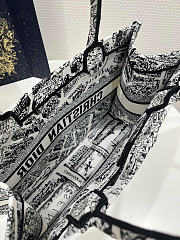 Okify Dior Medium Book Tote Plan De Paris Bag In White and Black 36x18x28cm - 2