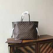 Okify Louis Vuitton Neverfull GM Damier Bag In Brown With Inner Red N40597 39x32x19cm  - 1
