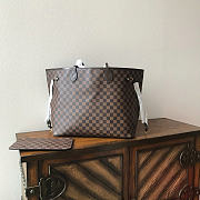 Okify Louis Vuitton Neverfull GM Damier Bag In Brown With Inner Red N40597 39x32x19cm  - 4
