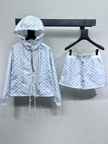 Okify Louis Vuitton Set Of Blue Jacket And Shorts SML 