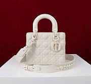 Okify Dior Lady Bag In Full Matte White 20x16.5x8cm - 1