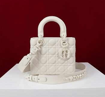 Okify Dior Lady Bag In Full Matte White 20x16.5x8cm