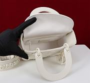 Okify Dior Lady Bag In Full Matte White 20x16.5x8cm - 4