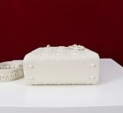 Okify Dior Lady Bag In Full Matte White 20x16.5x8cm - 5