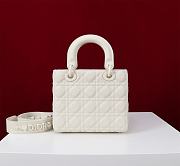 Okify Dior Lady Bag In Full Matte White 20x16.5x8cm - 3