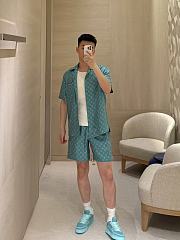 Okify Louis Vuitton Set Of Green Silk Shirt 1AHVUC And Shorts 1AHVQI S-XL  - 1