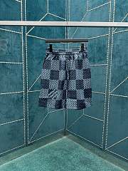 Okify Louis Vuitton Set Of Damier Blue Silk Shirt 1AHVXX And Shorts 1AHVT9 S-XL  - 4