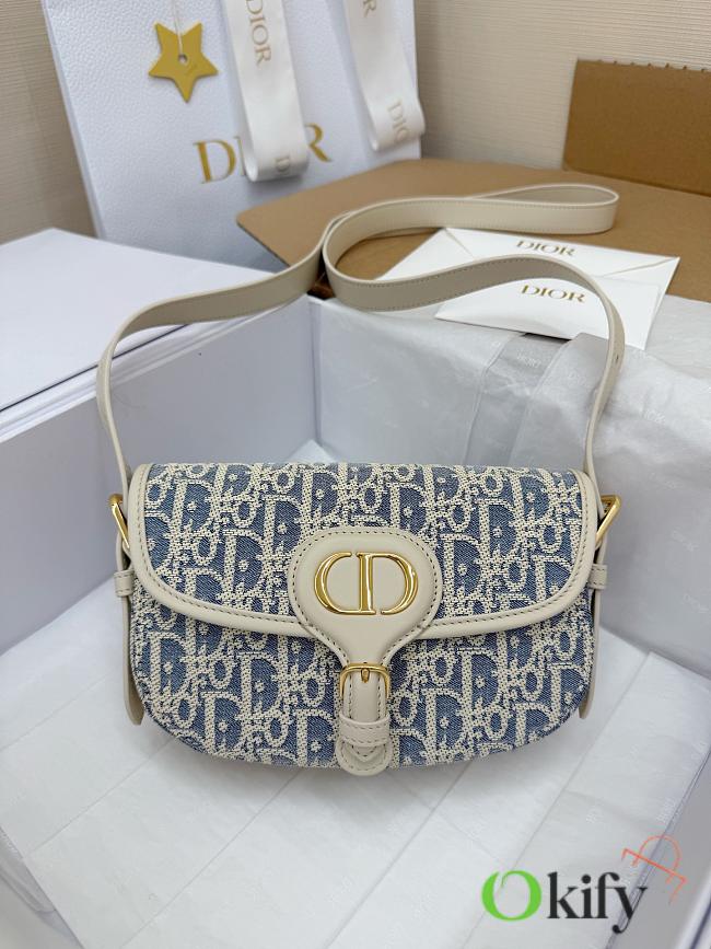 Okify Dior Bobby East West Bag In White Oblique 21x12x5cm  - 1
