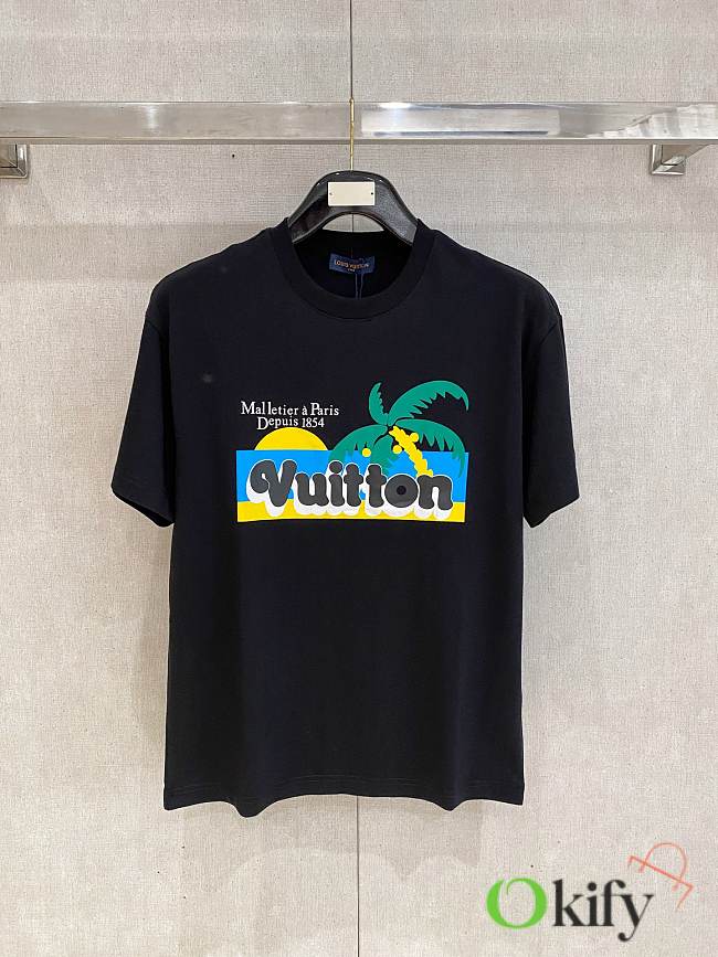Okify Louis Vuitton Black 1854 Beach T-shirt M-2XL  - 1