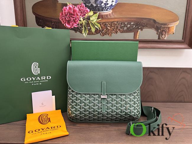 Okify Goyard Coursier Messenger Bag In Green 31x26cm - 1