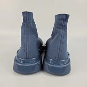 Okify Balenciaga Men's Speed 2.0 Recycled Knit Sneakers In Faded Blue - 2