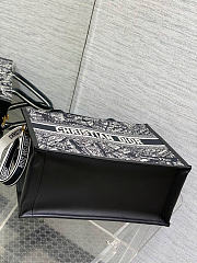 Okify Dior Medium Book Tote Plan De Paris Bag In Black and White 36x16x27cm - 4