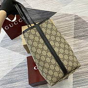 Okify Gucci Emblem Large Tote Bag In Black And Brown 38x25x15cm - 3