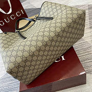 Okify Gucci Emblem Large Tote Bag In Black And Brown 38x25x15cm - 4