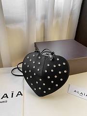 Okify Alaia Le Coeur Calfskin Crystal Heart Bag 21x17x5cm   - 1