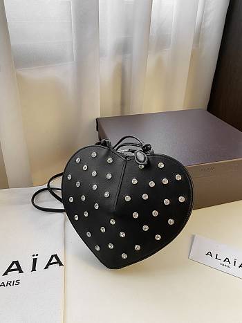 Okify Alaia Le Coeur Calfskin Crystal Heart Bag 21x17x5cm  