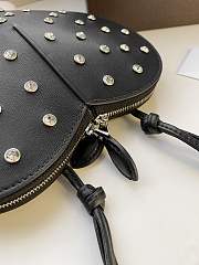 Okify Alaia Le Coeur Calfskin Crystal Heart Bag 21x17x5cm   - 5