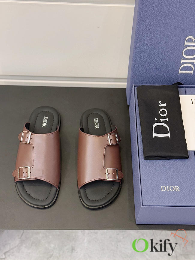 Okify Dior Brown Slides For Men EU38-45 - 1