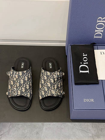 Okify Dior Beige And Dark Blue Slides For Men EU38-45