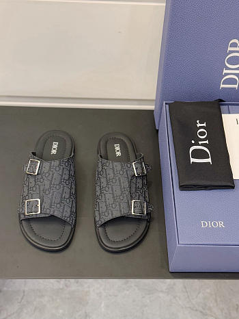 Okify Dior Black Oblique Slides For Men EU38-45 23764