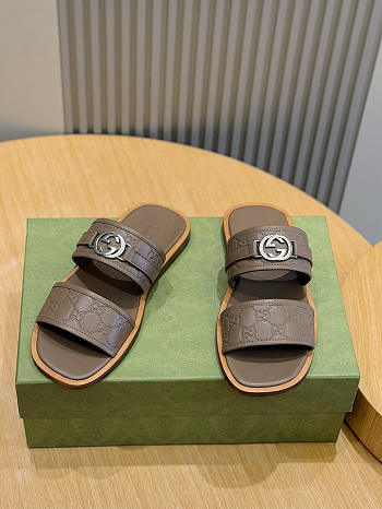 Okify Gucci Light Brown Sandals For Men EU38-45 