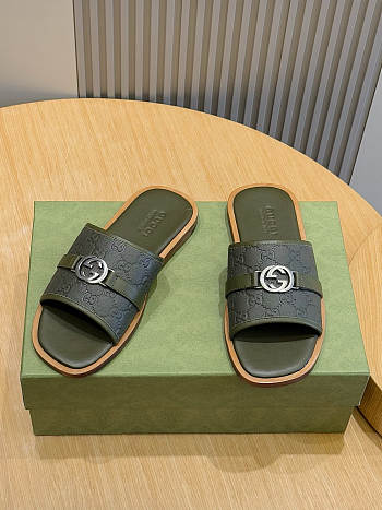 Okify Gucci Lido Green Slides For Men EU38-45 