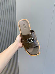 Okify Gucci Lido Light Brown Slides For Men EU38-45  - 5