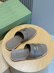 Okify Gucci Lido Light Brown Slides For Men EU38-45  - 2