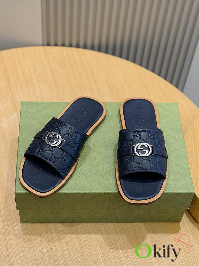 Okify Gucci Lido Black Slides With Nude Soles For Men EU38-45  - 1