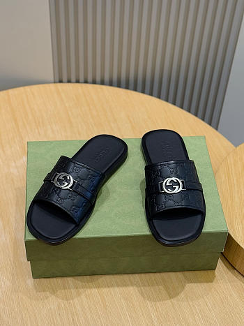 Okify Gucci Lido Black Slides For Men EU38-45 