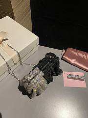 Okify Benedetta Bruzziches Crystal Clutch Bag In Black And White 16x12x5cm  - 4