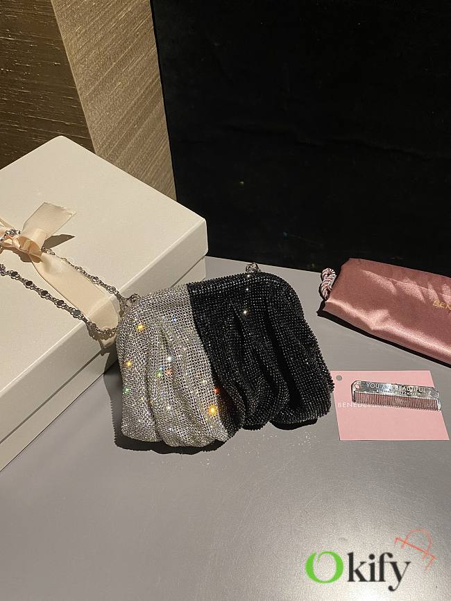 Okify Benedetta Bruzziches Crystal Clutch Bag In Black And White 16x12x5cm  - 1