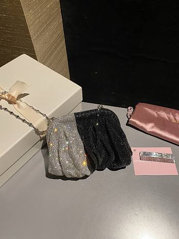 Okify Benedetta Bruzziches Crystal Clutch Bag In Black And White 16x12x5cm 