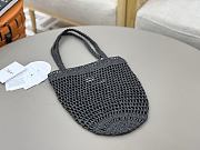 Okify Chloe Banana Raffia Bucket Bag In Black 22x30x2cm  - 2