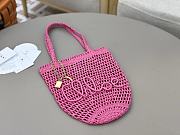 Okify Chloe Banana Raffia Bucket Bag In Pink 22x30x2cm  - 5