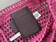 Okify Chloe Banana Raffia Bucket Bag In Pink 22x30x2cm  - 4