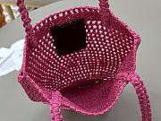 Okify Chloe Banana Raffia Bucket Bag In Pink 22x30x2cm  - 3