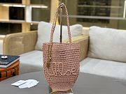 Okify Chloe Banana Raffia Bucket Bag In Light Pink 22x30x2cm  - 1