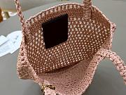 Okify Chloe Banana Raffia Bucket Bag In Light Pink 22x30x2cm  - 6