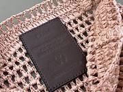 Okify Chloe Banana Raffia Bucket Bag In Light Pink 22x30x2cm  - 5