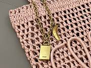 Okify Chloe Banana Raffia Bucket Bag In Light Pink 22x30x2cm  - 3