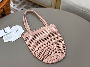 Okify Chloe Banana Raffia Bucket Bag In Light Pink 22x30x2cm  - 2