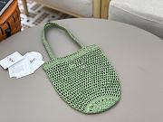 Okify Chloe Banana Raffia Bucket Bag In Green 22x30x2cm  - 5
