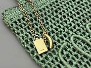 Okify Chloe Banana Raffia Bucket Bag In Green 22x30x2cm  - 3